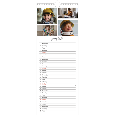 Slim Calendar  — Photo arrangements [January]